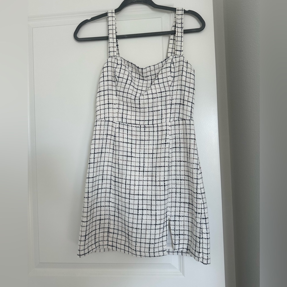 Plaid knit dress
